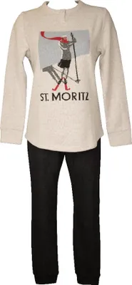 Immagine prodotto di Pigiama donna RAGNO collo serafino Cotone eco pile punto milano caldo e morbido invernale pantalone con polsino articolo DM21N1, Taglia 52, Cotone 46%,Poliestere 54%