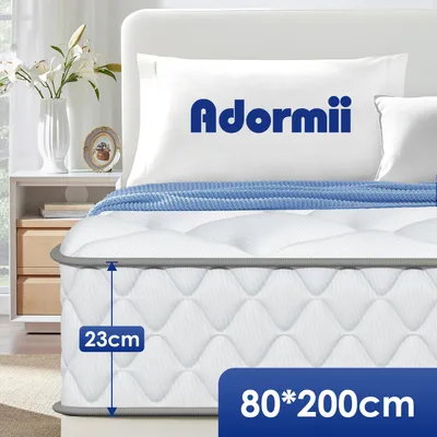 Zdjęcie produktu dla Materac Adormii 80x200 cm, ortopedyczny materac sprężynowy 7-strefowy, wymiary 80x200 cm, wysokość 23 cm, materac sprężynowy z prześcieradłem