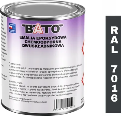 Produktbild von Zweikomponenten-Epoxid-Emalie Anthrazit Ral 7016 A 0,95 L (0,7 L Farbe + 0,25 L Härter)