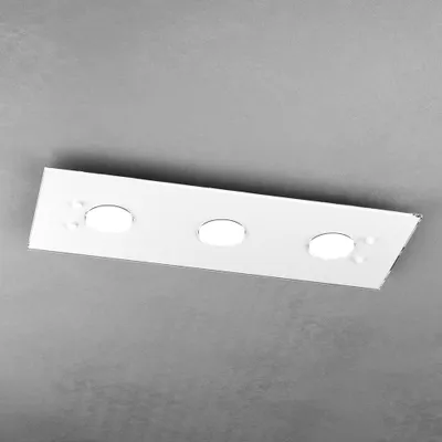 Image de Path Rectangular Glass Modern Ceiling Light White 3 Lights Gx53