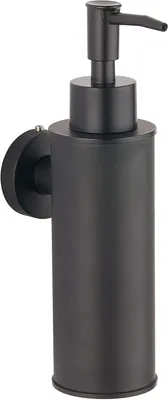 Image de Distributeur de savon mural en acier inoxydable 304, pour décoration (rond - noir)