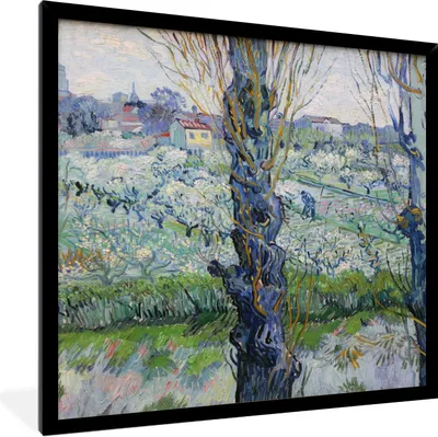 Produktbild von MuchoWow® Gerahmtes Poster Ansicht von Arles - Vincent van Gogh 40x40 cm - Poster mit Schwarzem Bilderrahmen Wandposter Rahmen Foto Bilder - Mit Rahmen - Wanddekoration Schlafzimmer