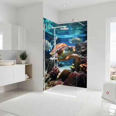 Produktbild von SCHULTE Duschrückwand Set DecoDesign Schildkröte 210 x 90 cm D1900922 455