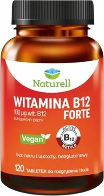 Produktbild von NATUREL Vitamin B12 Forte 100uq Methylcobalamin 120 Kautabletten