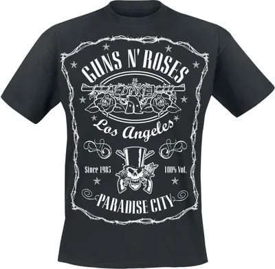 Produktbild von Guns N' Roses T-Shirt Uni Paradise City Label schwarz L