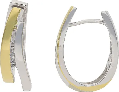 Produktbild von JuwelmaLux Creolen 925 Silber Gold plattiert mit Zirkonia JL20-06-0594