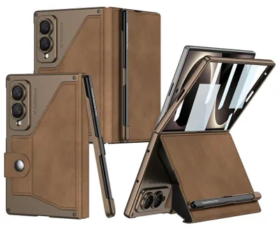 Obrázok produktu pre Puzdro na mobil + ochranné sklo 9H + držiak na perá pre Samsung Galaxy Z Fold8 5G, celoprekryvné