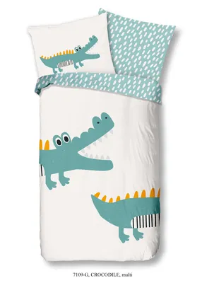 Produktbild von Good Morning Kinder Bettwäsche Krokodil  - 135x200 cm - 100% Baumwolle