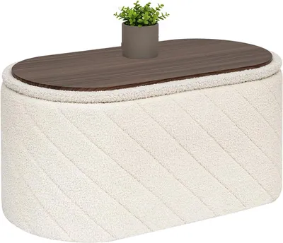 Imagen del producto de Banqueta con espacio de almacenamiento, plegable, de 76 x 38 x 38 cm, ideal para salones y dormitorios