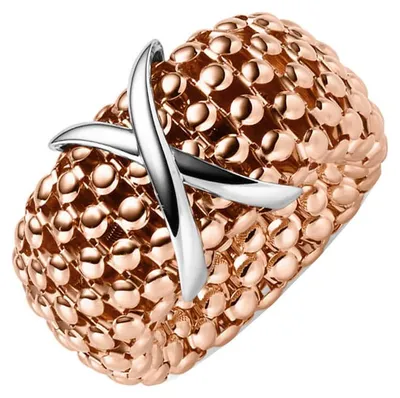 Produktbild von Ring aus 585 Gold weiß/rot Damenring Fingerring elastisch Himbeer Breite 14mm Innenumfang 58mm Ø18.5mm
