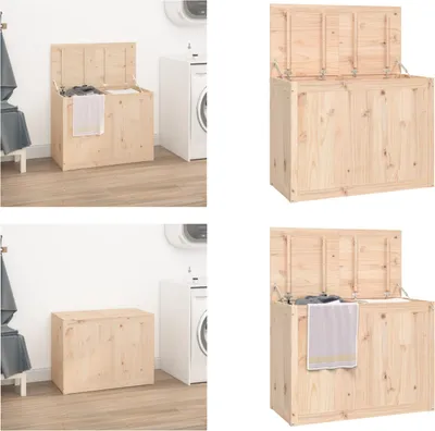 Produktbild von vidaXL Wäschetruhe 88,5x44x66 cm Massivholz Kiefer - Wäschetruhe - Wäschetruhen - Wäschebox - Wäschekorb