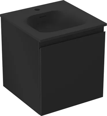 Obrázok produktu pre Mexen Orio kúpeľňová skrinka 45 cm s umývadlom Vela, 1 zásuvka, čierna matná - 91A10-04547-1-BF71-W23M71