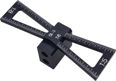 Produktbild von Schwalbenschwanz-Marker für die Holzbearbeitung, Schwalbenschwanz-Markierungsschablone aus Aluminiumlegierung, Markierungslineal
