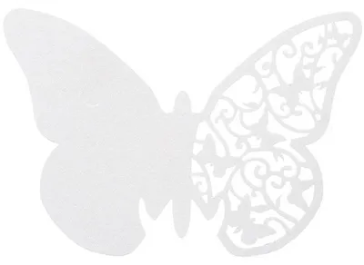 Produktbild von 10 Platzkarten Schmetterling Spitze Weiß 10 x 6,5 cm - Einheitsgröße