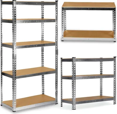 Obrázok produktu pre Kovový regál HR-853, 183x90x40cm, strieborný | Humberg
