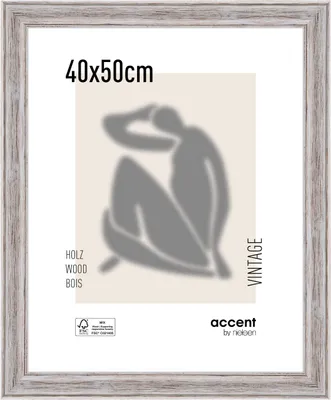 Produktbild von accent by nielsen Holz Bilderrahmen Vintage, 40x50 cm, Weiß