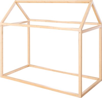 roba Nachhaltiges Montessori Hausbett 70 x 140 cm - Kinderbett aus em Massivholz - Ab 12 Monate - Bambus natur