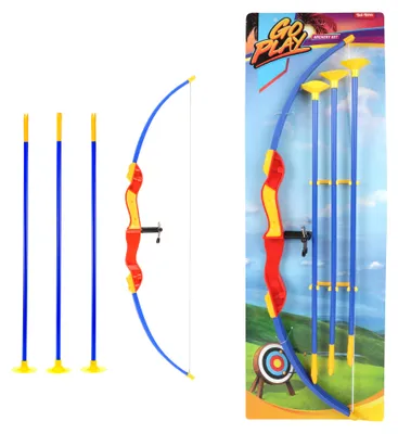 Produktbild von Toi-Toys - GO PLAY - Pfeil und Bogen mit 3 Saugnapfpfeilen AIR Bogenschießen schießen