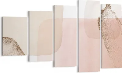 Produktbild von Bild auf Leinwand - Leinwandbild - 5 Teile - Abstraktion Modern Pastell - 100x60cm - Wand Bild - Wanddeko - Wandbilder - Leinwanddruck - Bilder - Wanddekoration - Leinwand bilder - EG100x60-4618