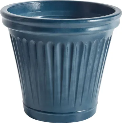 Produktbild von BELIANI Blumentopf Blau Polyresin ⌀ 43 cm Rund Glasierte Oberfläche Innen- und Außenbereich
