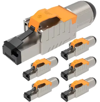 Produktbild von Netzwerkstecker Cat8 Cat8.1 RJ45 Stecker 6x Steckverbinder werkzeuglos geschirmt