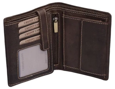 Image de Solidchoice - Portefeuille vintage en cuir véritable avec cadenas et boîte cadeau