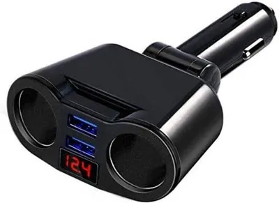 Obrázok produktu pre 12 V/24 V 120 W rozbočovač do auta s 2 USB portmi a viacerými zásuvkami pre mobilné zariadenia