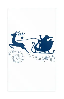 Produktbild von Wallario Herdabdeckplatte aus Glas 1-teilig, Größe 30x52 cm Weihnachtsmann auf seinem Schlitten mit Rentier