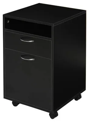 Image de Armoire de rangement pour dossiers, mobile, sur roulettes | Couleur : Noir | Dimensions : 40 x 35 x 60 cm
