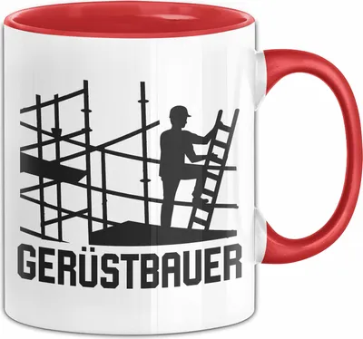 Produktbild von Gerüstbauer Tasse Geschenk Handwerk Gerüstbauer Männer Becher (Rot)