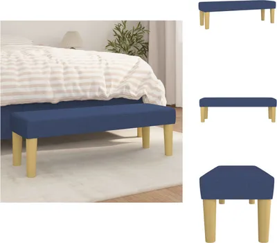 Image de vidaXL Banc Bleu 100x30x30 cm Tissu - Bancs