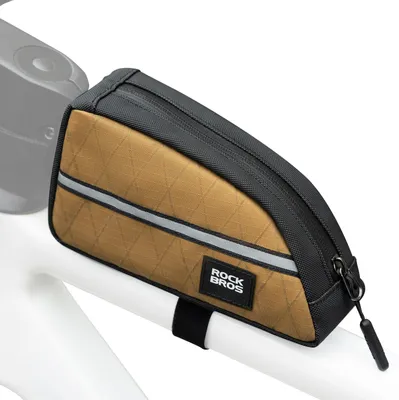 Obrázek produktu pro ROCKBROS Bicycle Nylon Frame Bag Extended Triangle Bag for Folding Bike/Bicycle 0.8L Brown