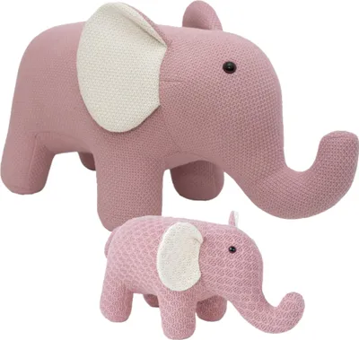 Zdjęcie produktu dla Crochetts Set z 2 Elefanten-Kuscheltieren z Baumwolle (Groß + Mwi) PLTR02LTM03
