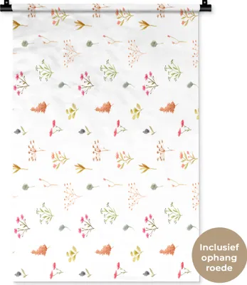 Produktbild von MuchoWow® Wandteppich Wandbehang Blumen - Pastell - Muster 60x90 cm Tapisserie Dekoration Wandtuch - Foto-Teppich - Abwaschbar