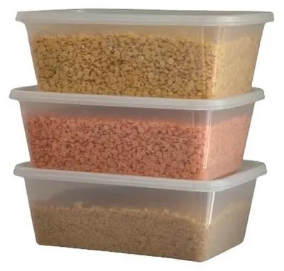 Immagine prodotto di Set di 50 contenitori in plastica trasparente per cibo da asporto, capacità 650 ml