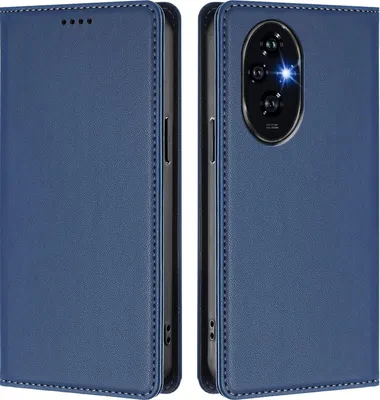 Immagine prodotto di Custodia in pelle per Honor 200, custodia a libro magnetica in Finto cuoio con supporto, blu scuro