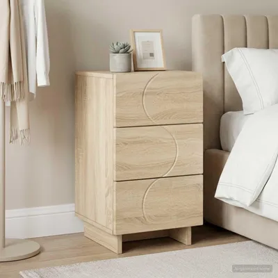 Image de vidaXL Table de chevet en bois imitation chêne Sonoma, 33,5 x 34,5 x 60 cm