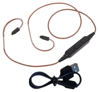 Zdjęcie produktu dla Kabel adaptera Bluetooth do słuchawek, pasujący do modeli KZ BA10/AS10/zS10/ZSR/ZST/ED12, wymienny kabel do słuchawek dousznych z 2-pinowym złączem i wbudowanym mikrofonem oraz regulacją głośności