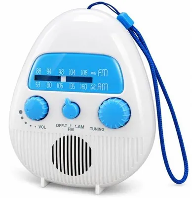 Productafbeelding van Waterdichte Doucheradio op de FM Hangende Draadloze Doucherradio -batterij -geopereerde Radio met Ingebouwde Luidspreker voor Badkamers Buiten