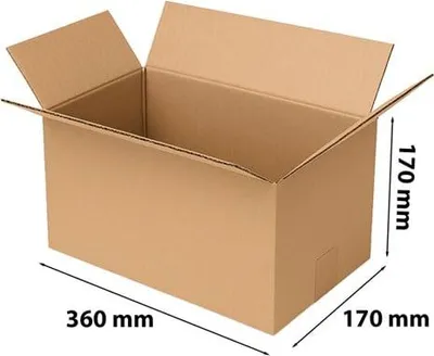 Image de Carton pliable Boîte en carton Carton 360 x 170 x 170 mm