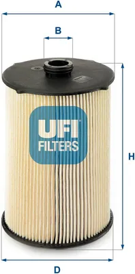 Produktbild von Kraftstofffilter UFI 26.043.00 für IVECO Trakker Filtereinsatz