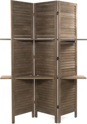 Produktbild von RAUMTEILER "COTTAGE II" | mit Regalböden | Paravent | Farbe: braun