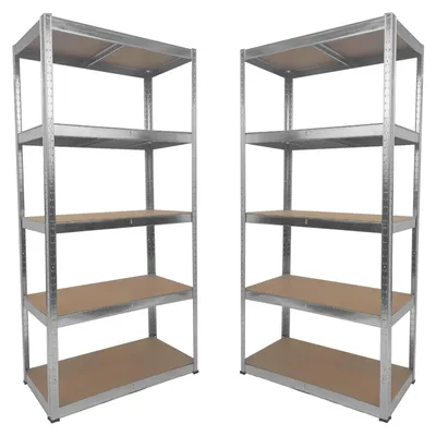 Zdjęcie produktu dla Zestaw 2 regałów metalowych 180x90x30 cm 5 półek 875 kg stalowy