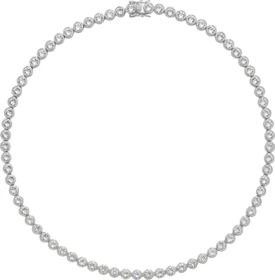 Productafbeelding van Halsketting voor dames, verguld met rhodium, fijn zilver 925 met zirconiumoxide - 43cm * 6mm, 39 gram; TRS23030