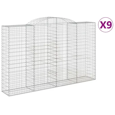 Immagine prodotto di vidaXL Gabbioni ad arco alto 9 pezzi 300x50x180/200cm Ferro zincato