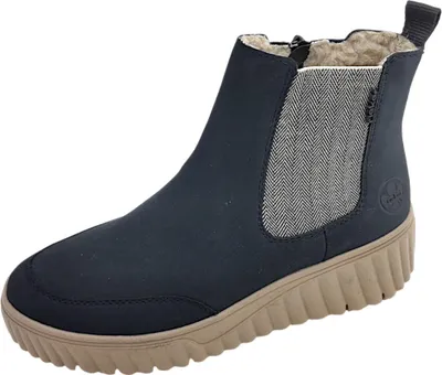 Imagen del producto de Zapatos de mujer Rieker, botas, cremallera, botines, color azul, para uso diario