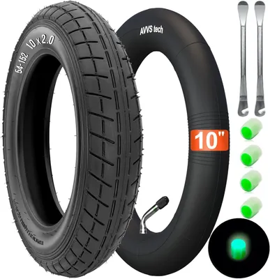 Obrázok produktu pre Pneumatiky s dušou 10x2.0, 45° AV ventil, 2 páčky na pneumatiky, pre e-kolobežku