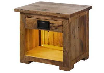 Produktbild von MASSIVMOEBEL24.DE Nachttisch Mango / Altholz 50x40x45 natur lackiert RAILWAY LUX #160