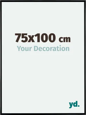 A marketing image showing the dimensions of a picture frame and the text 'Your Decoration'. The brand logo 'yd.' is in the bottom right corner.