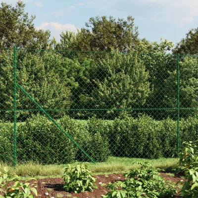 Produktbild von Maison Exclusive - Maschendrahtzaun mit Bodenflansch Grün 1,8x25 m